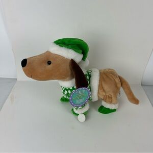 NWT - Walking Xmas Sausage Dog - Barks, "We Wish You a Merry Christmas"